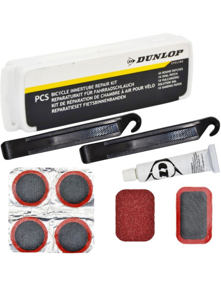 Zestaw naprawczy do dętek łatki i klej 9 elementów box dunlop