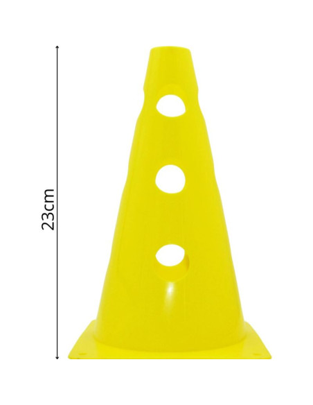 Pachołek 23 cm z otworami żółty