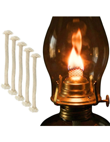 Knot płaski do lampy naftowej i pochodni 19x1,2x0,5 cm - zestaw 5szt