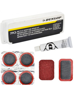 Zestaw naprawczy do dętek łatki i klej 7 elementów box dunlop