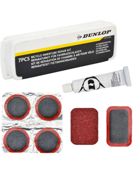 Zestaw naprawczy do dętek łatki i klej 7 elementów box dunlop