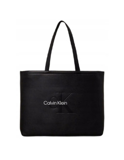 Torebka damska shopper calvin klein ck sculpted tote czarna - lz04k3066g-ub1