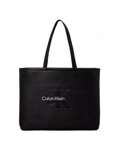 Torebka damska shopper calvin klein ck sculpted tote czarna - lz04k3066g-ub1