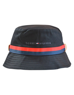 Kapelusz tommy hilfiger established tape bucket czarny - am0am08271-0gj