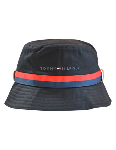 Kapelusz tommy hilfiger established tape bucket czarny - am0am08271-0gj