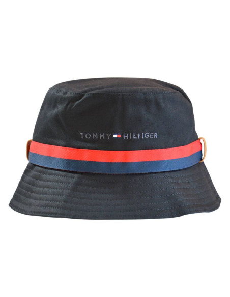 Kapelusz tommy hilfiger established tape bucket czarny - am0am08271-0gj