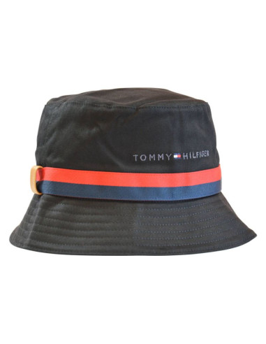 Kapelusz tommy hilfiger established tape bucket czarny - am0am08271-0gj