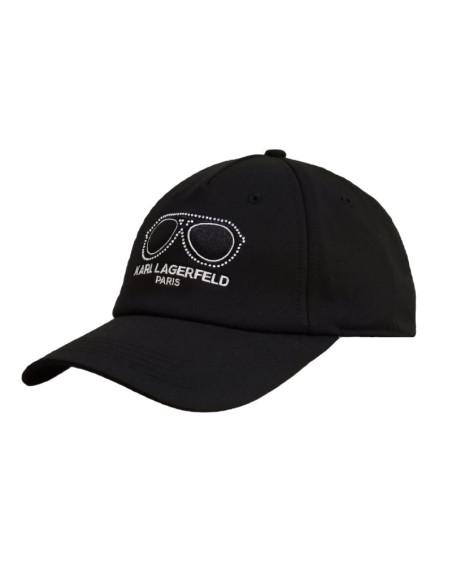 Czapka z daszkiem karl lagerfeld paris okulary strapback czarna - l5wh7946 blk