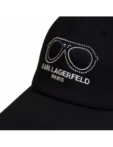 Czapka z daszkiem karl lagerfeld paris okulary strapback czarna - l5wh7946 blk