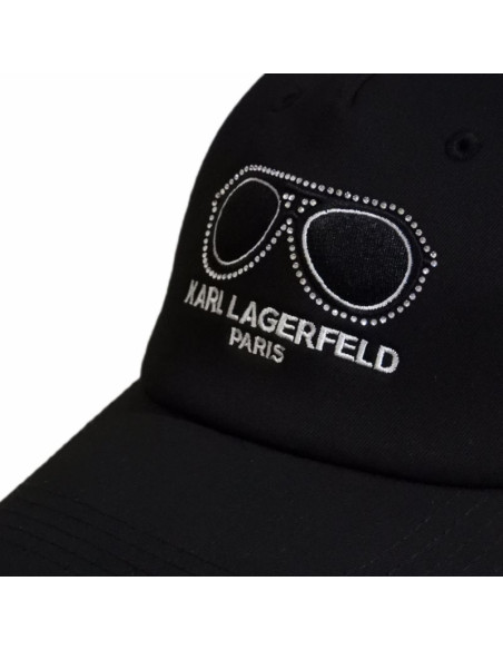 Czapka z daszkiem karl lagerfeld paris okulary strapback czarna - l5wh7946 blk