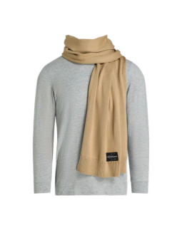 Szalik zimowy calvin klein ck logo brązowy - lz04d8081g-pf2