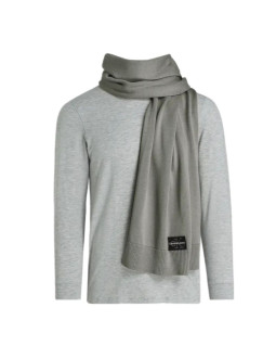 Szalik zimowy calvin klein ck logo szary - lz04d8081g-pze