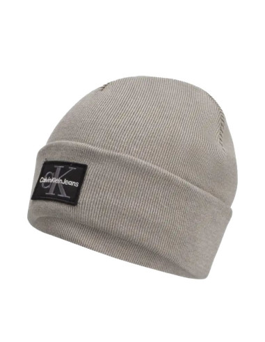 Czapka zimowa calvin klein ck logo beanie szara - lz04d8080g-pze