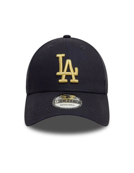 Czapka z daszkiem new era 9forty mlb la los angeles dodgers metallic navy strapback - 60595193