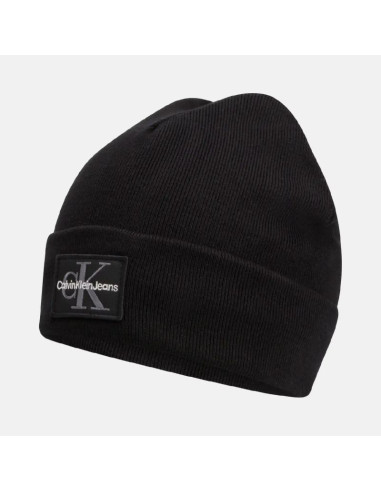 Czapka zimowa calvin klein ck logo beanie czarna - lz04d8080g-ub1