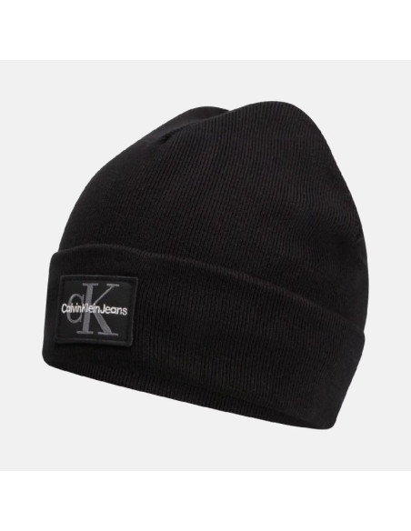 Czapka zimowa calvin klein ck logo beanie czarna - lz04d8080g-ub1