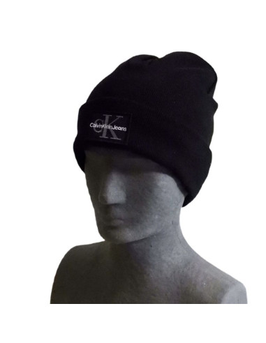 Czapka zimowa calvin klein ck logo beanie czarna - lz04d8080g-ub1