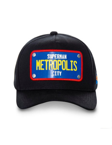 Czapka z daszkiem capslab superman metropolis city dc czarna - fg/dc2/1/cas/sup1