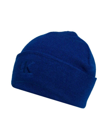Czapka zimowa calvin klein ck logo beanie niebieska - lz04d8076g-iz4
