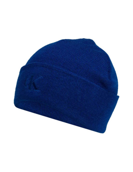 Czapka zimowa calvin klein ck logo beanie niebieska - lz04d8076g-iz4