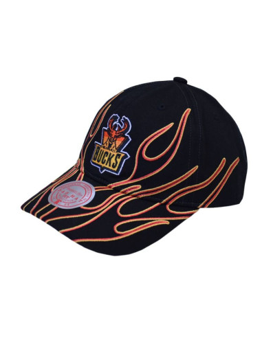 Czapka z daszkiem mitchell & ness nba milwaukee bucks flamez strapback - 6luxmm20018 cbublck