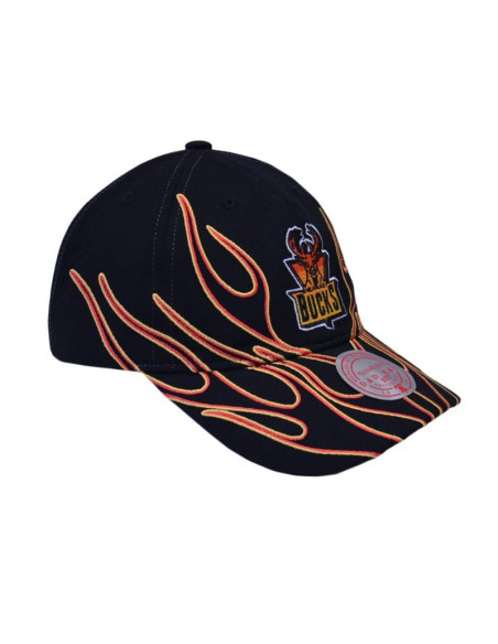 Czapka z daszkiem mitchell & ness nba milwaukee bucks flamez strapback - 6luxmm20018 cbublck