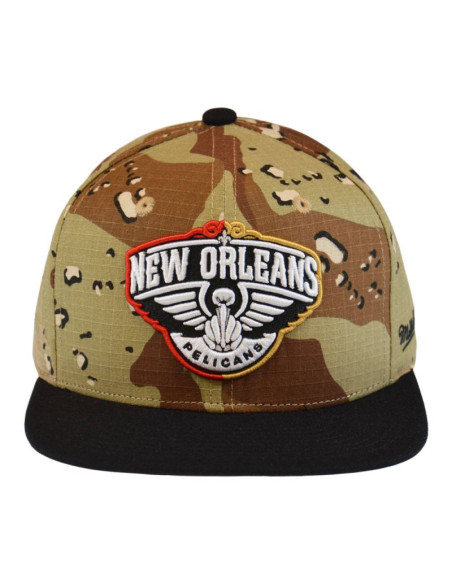 Czapka z daszkiem mitchell & ness nba new orleans pelicans choco camo - hhss1101-nopyypppcamo