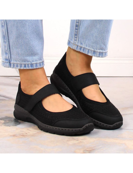 Komfortowe półbuty ażurowe rieker w rkr575