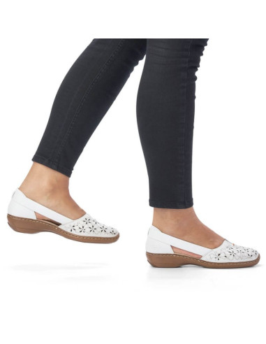 Półbuty skórzane ażurowe rieker w rkr442