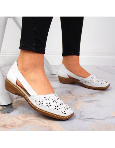 Półbuty skórzane ażurowe rieker w rkr442