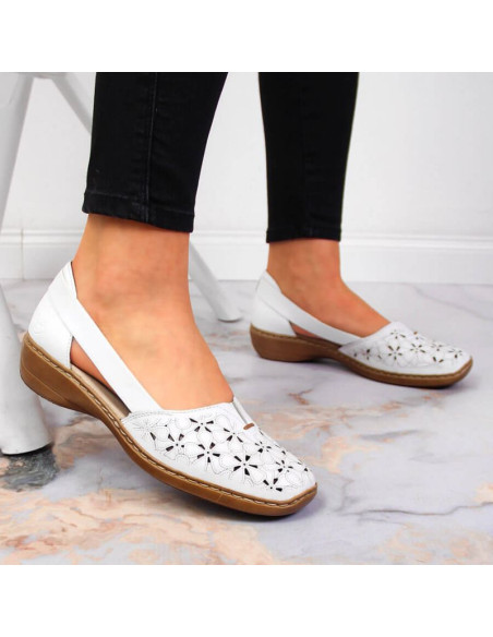 Półbuty skórzane ażurowe rieker w rkr442