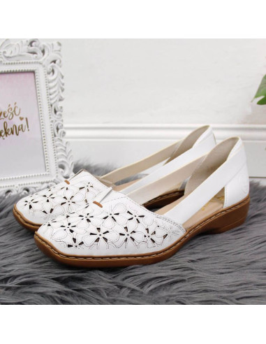 Półbuty skórzane ażurowe rieker w rkr442