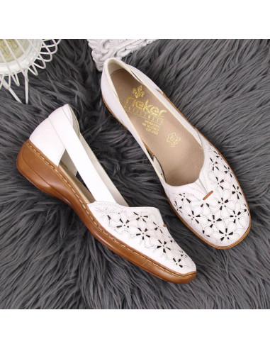 Półbuty skórzane ażurowe rieker w rkr442