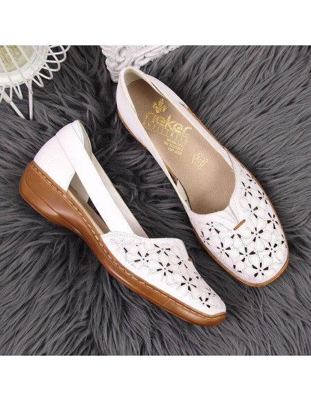 Półbuty skórzane ażurowe rieker w rkr442