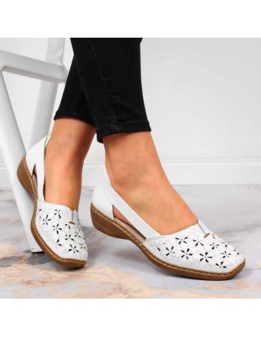 Półbuty skórzane ażurowe rieker w rkr442