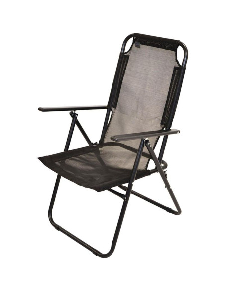 Krzesło turystyczne z podłokietnikami 61x66x65-108cm składane czarne enero camp