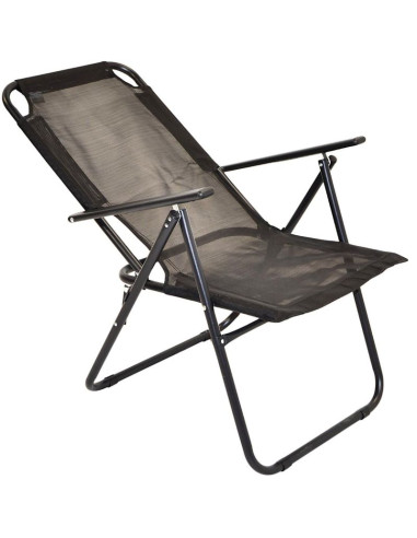 Krzesło turystyczne z podłokietnikami 61x66x65-108cm składane czarne enero camp
