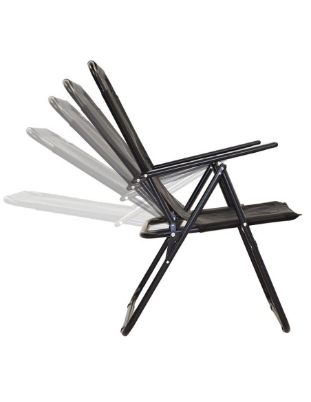 Krzesło turystyczne z podłokietnikami 61x66x65-108cm składane czarne enero camp
