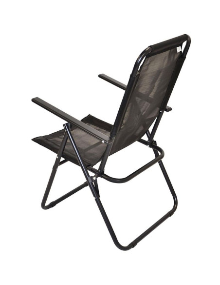Krzesło turystyczne z podłokietnikami 61x66x65-108cm składane czarne enero camp