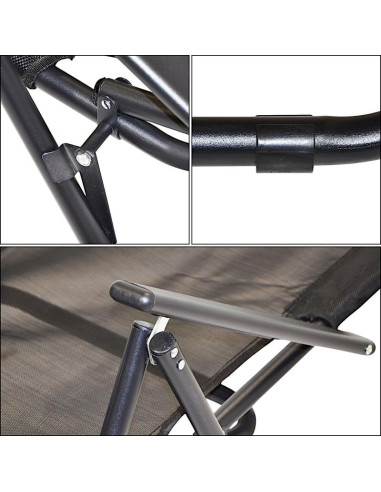 Krzesło turystyczne z podłokietnikami 61x66x65-108cm składane czarne enero camp