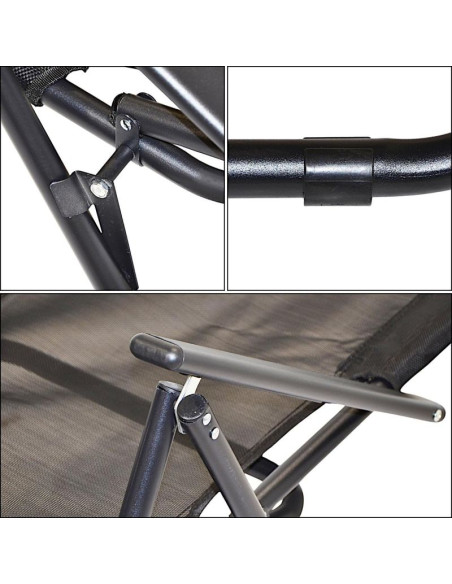 Krzesło turystyczne z podłokietnikami 61x66x65-108cm składane czarne enero camp