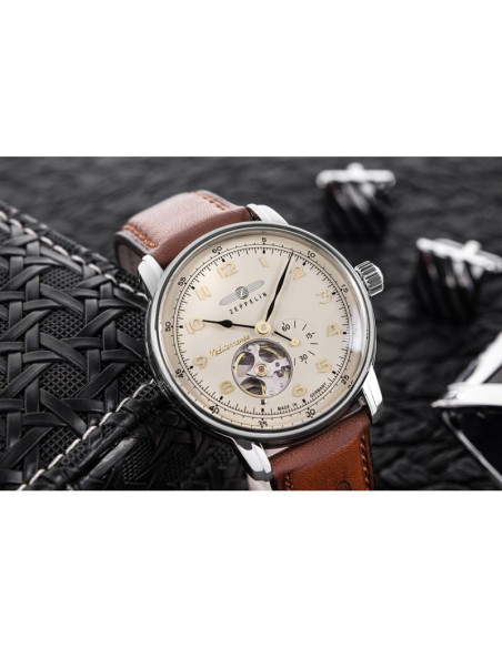 Zegarek męski zeppelin mediterranee open heart automatic 9666-5 + box