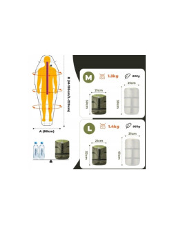Qunature zimowy śpiwór puchowy zielony l 2