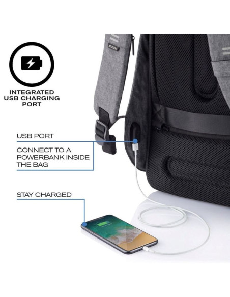 Xd design plecak antykradzieżowy bobby hero small szary p/n: p705.702