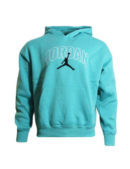 Bluza męska z kapturem air jordan brooklyn fleece turkusowa - ib7241-392