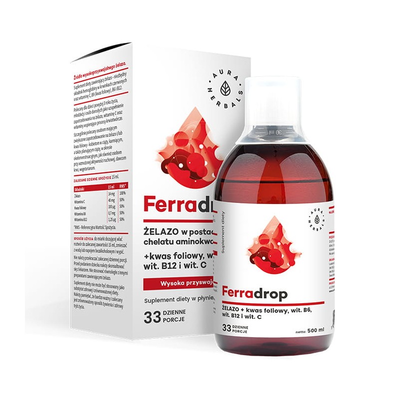 Ferradrop - Żelazo + Kwas Foliowy w płynie (500 ml)