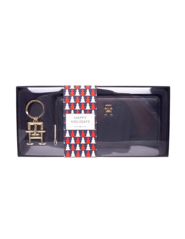 Portfel damski tommy hilfiger iconic gp wallet keyfob z brelokiem na prezent - aw0aw14004-dw6