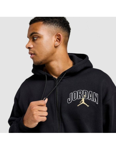 Bluza z kapturem air jordan brooklyn fleece full-zip hoodie czarna - ib7908-011