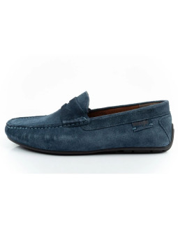 Wrangler buty męskie półbuty mokasyny maifield suede skóra naturalna granatowe 2