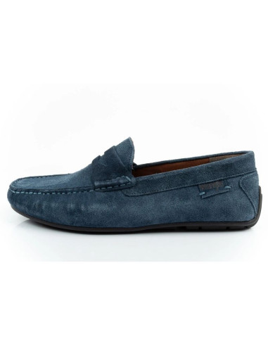Wrangler buty męskie półbuty mokasyny maifield suede skóra naturalna granatowe